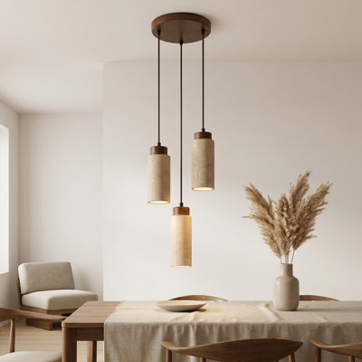 Adonia 3-Light Travertine Cluster Pendant