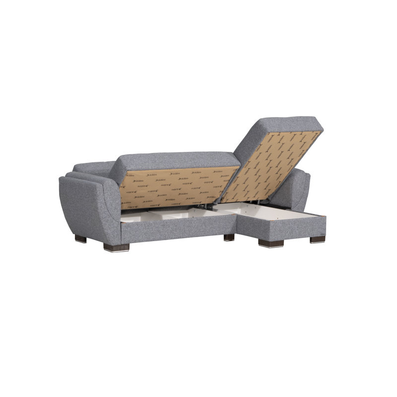 Chaise longue convertible avec rangement PrimeNest SkyHaven, Gris