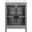 Meuble-lavabo de 24 po avec lavabo en céramique, rangement intelligent, cadre en bois massif, portes à fermeture en douceur et poignées en alliage d'aluminium pour installation de 24 po, trop-plein de bassin, nombreuses tablettes, armoire, charnières,