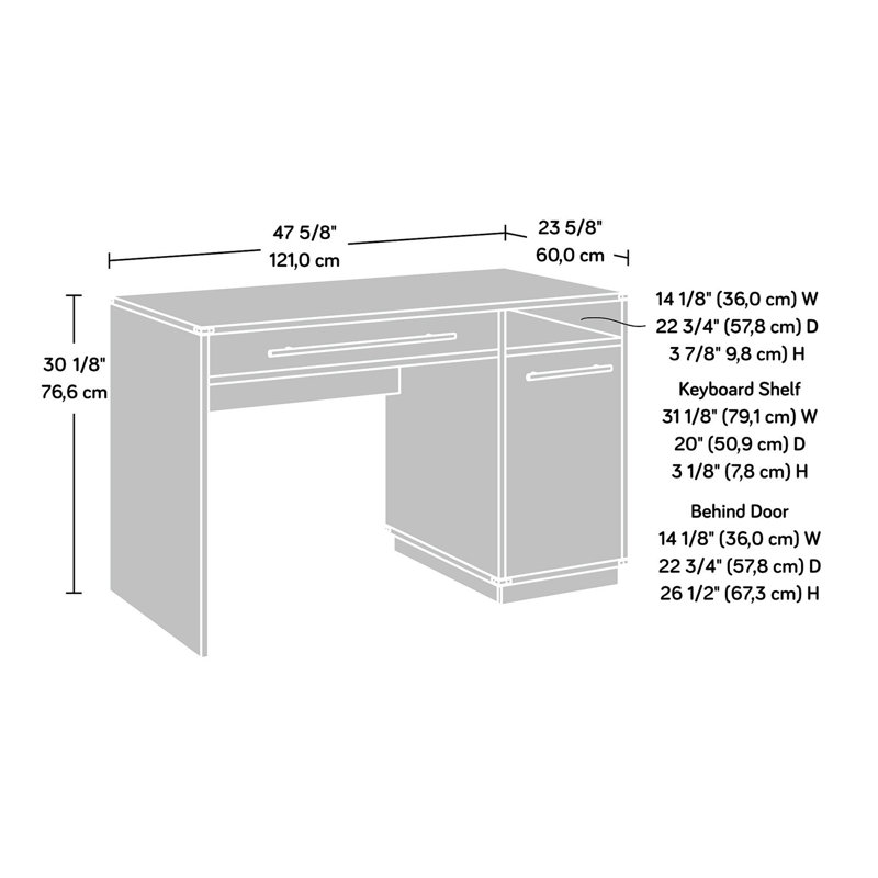 Computer Desk, Gray Finish