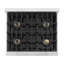 ZLINE Autograph Edition 30 in. Classic Gas Rangetop with 4 Burner DuoPro Cooktop in Stainless Steel and Polished Gold Accents-1048061109-1048061099