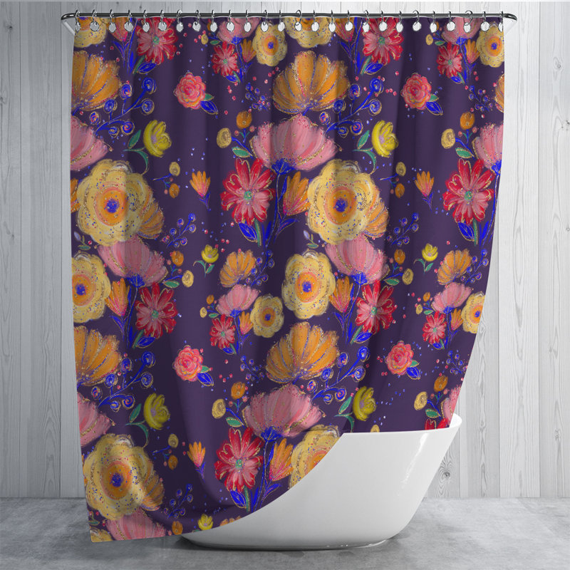 Rideau de douche Floral, H 93 po x l 70 po