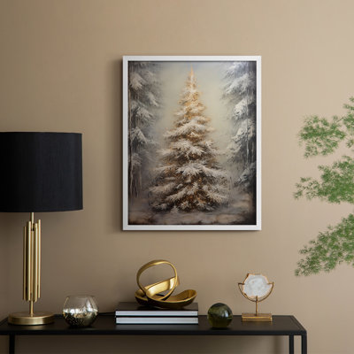 «Christmas Holiday Art Dxxxvii», reproduction d'art encadrée - bois massif