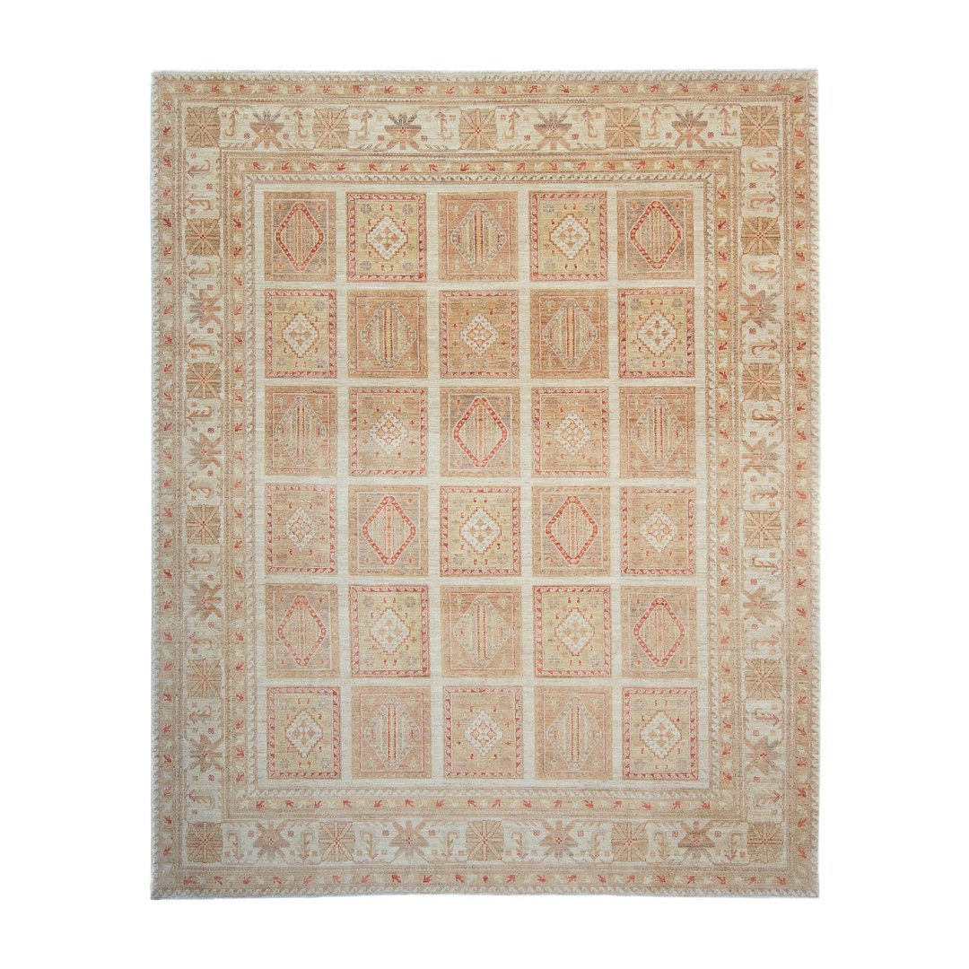 Handgefertigter Teppich Anaisabella aus Wolle in Beige/Rosa