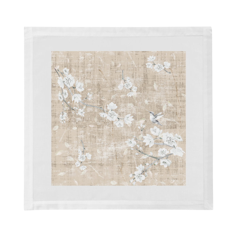 Blossom Fantasia Cotton Sateen Dinner Napkins, French Gray