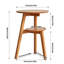 Table d'appoint 100% bois massif à 2 niveaux Table d'appoint de salon, table de chevet, table de bout ronde en bois massif, petite table d'appoint à 2 niveaux avec tablette de rangement inférieure