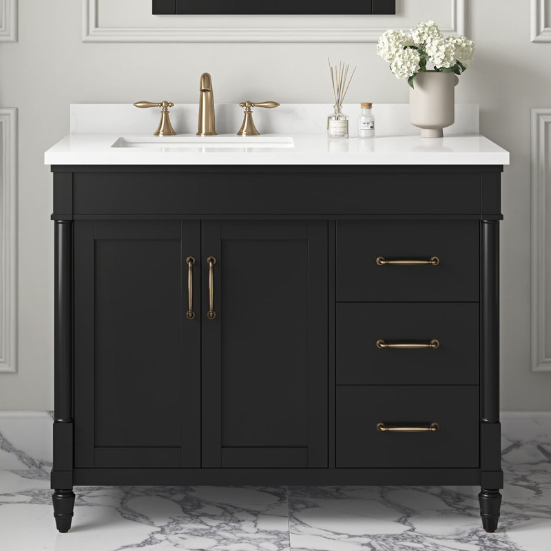 Meuble-lavabo simple 42 po Burdick, Noir Impress
