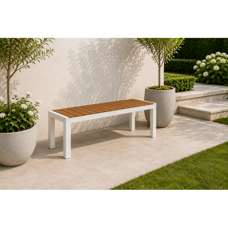Banc en aluminium Alynne, Blanc / sarcelle