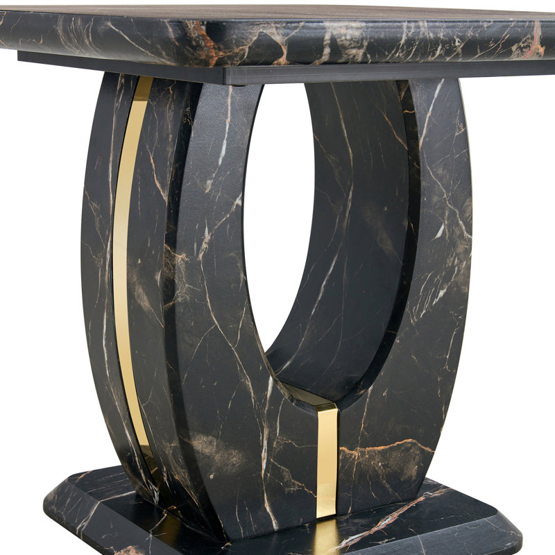 Wood 23.6"Square Coffee Table, Black