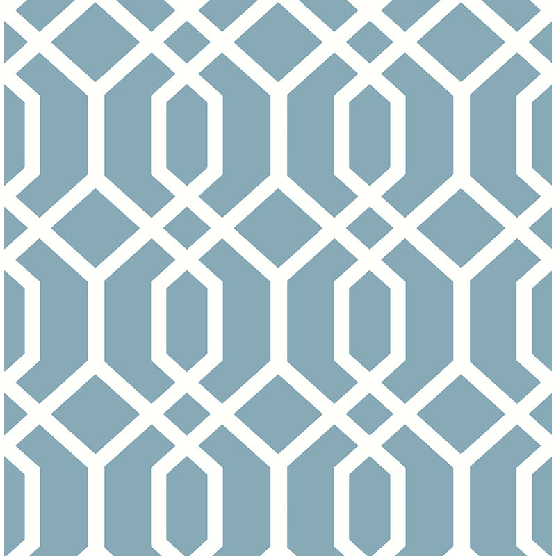 Rouleau de papier peint treillis 33 pi x 20,5 po Amey, Bleu