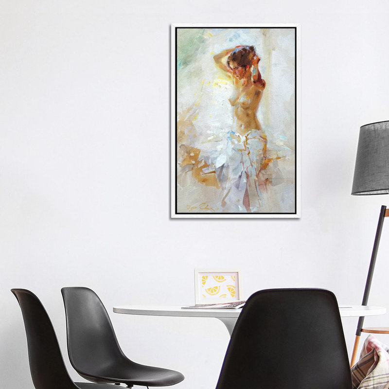 Model by the Window 1 Piece Wrapped Canvas Painting, 101.6 cm H x 66.04 cm W, White Framed Canvas