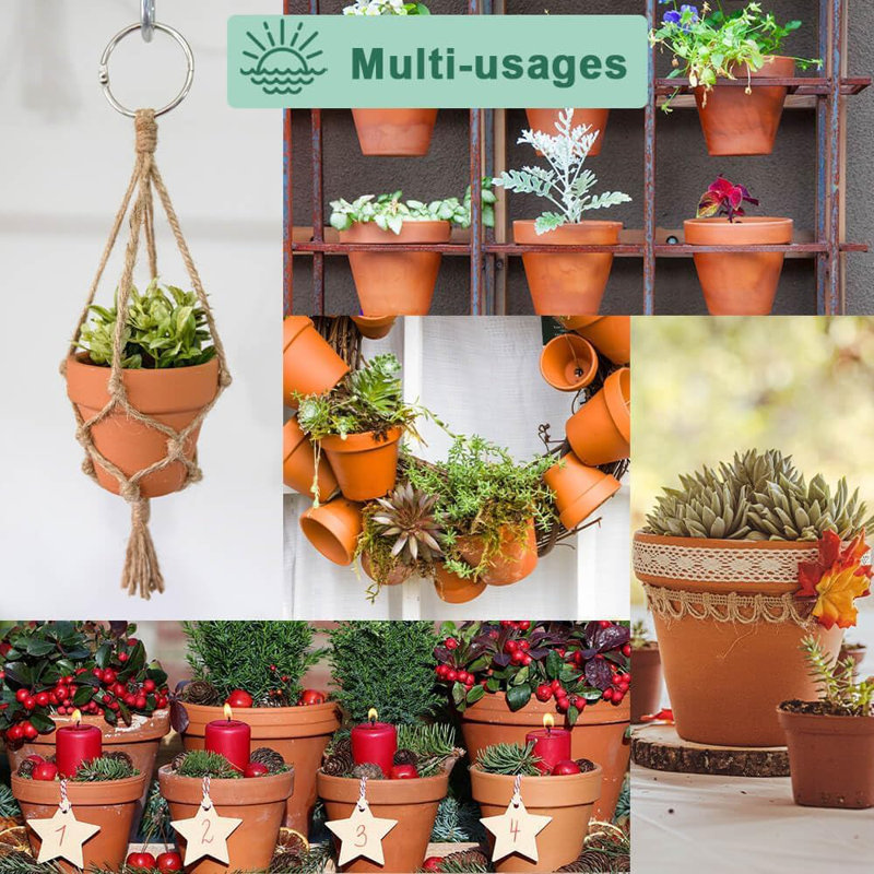 17 Pack 4" Terracotta Planter Pots With Saucer