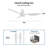 52 Inches Flush Mount White Ceiling Fan without Light