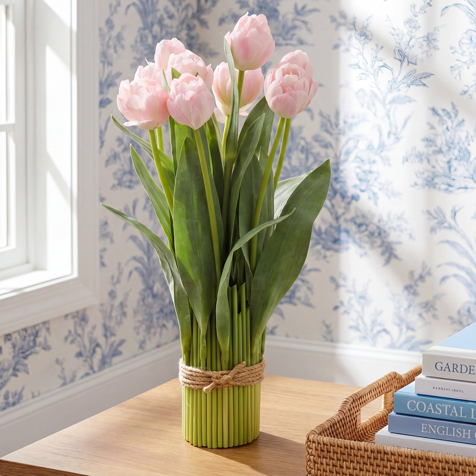 Peony Tulip Floral Arrangement, 18"