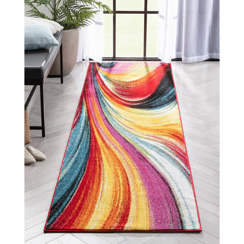 Brooksville Pleasure Multi Modern Bright Rug, Runner 2'3" x 7'3"