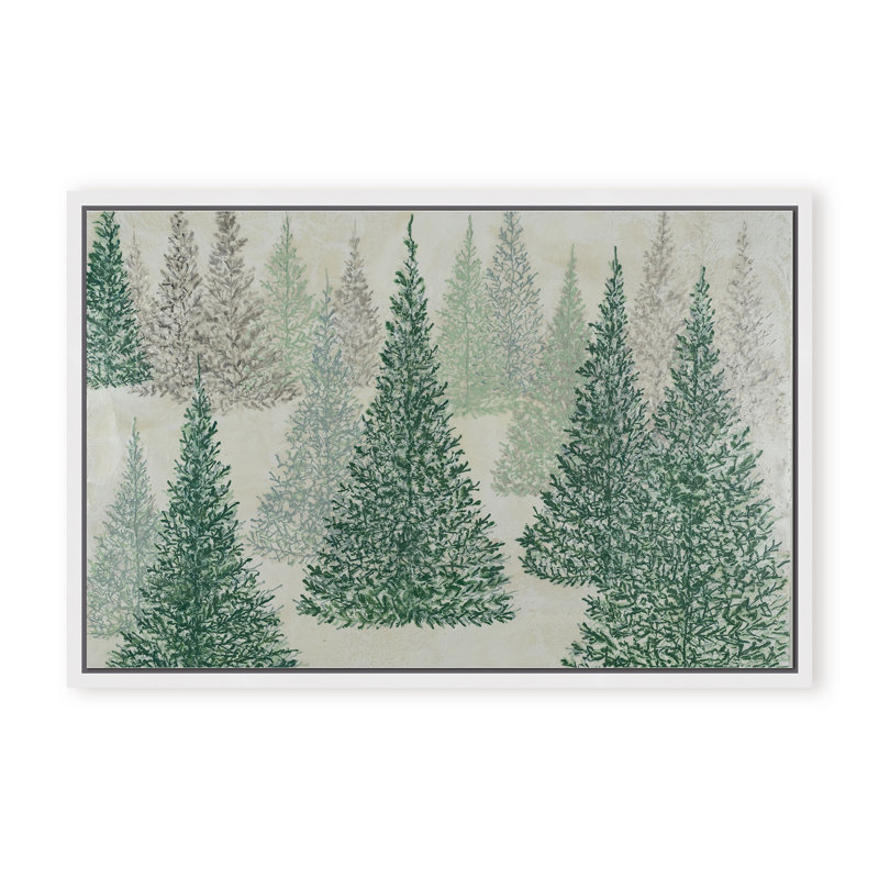 Nature Inspired "Ethereal Pines" Canvas Wall Art By Karen Biery, 30" H x 40" W x 1.125" D, Framed Print, Brown