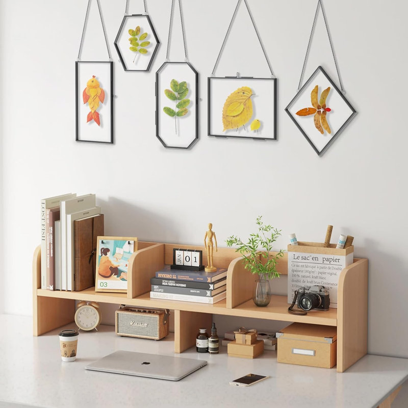 Cadres à fleurs suspendus suspendus, cadre photo flottant en verre double 3 pièces fait à la main