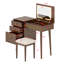 Ensemble coiffeuse moderne avec miroir lumineux et compartiments cachés