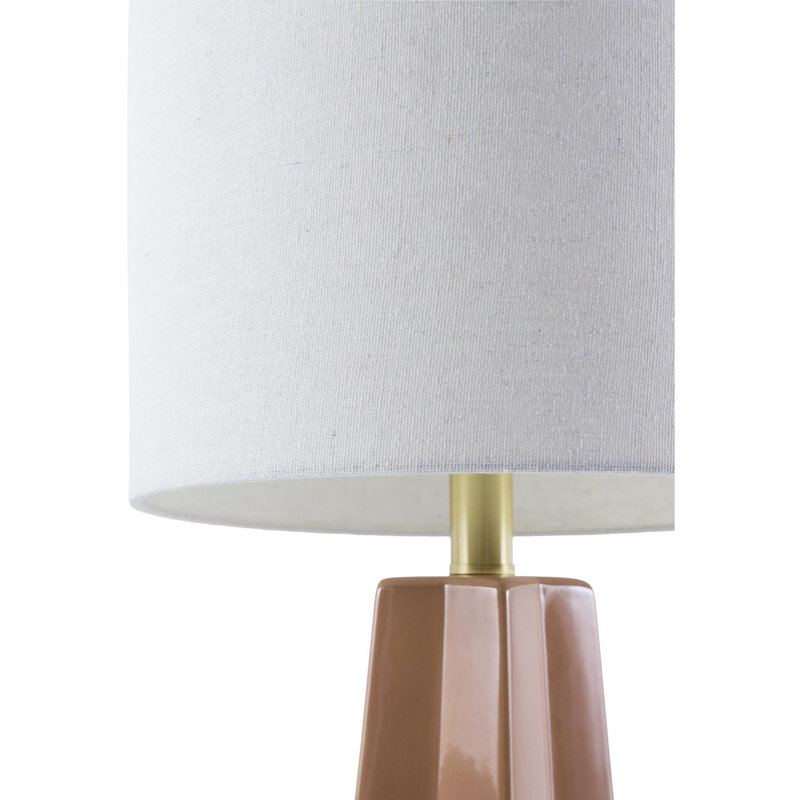 Lampe de table Magalie, White, Orange brûlé
