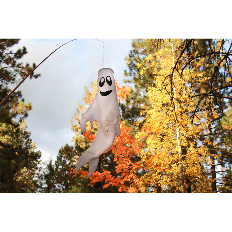 Ghost Windsock, 43" H x 26" W x 6" D