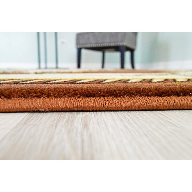 Ramsel Performance Oriental Indoor Rug, Round 7'9"