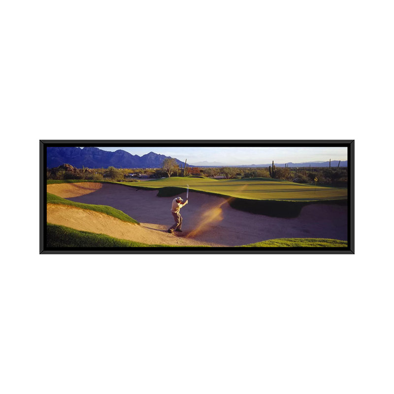 " Golf Course Tucson AZ USA ", 24" H x 72" W x 1.5" D, Black Framed Canvas