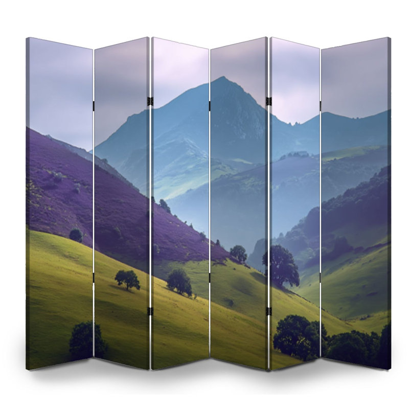 Paravent 6 panneaux paravent Royal Mountain Meadows mauve Asturias Espagne