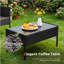 Ensemble de meubles de patio 4 pièces en rotin PE noir avec table basse en verre et coussins lavables-130465977-130465978