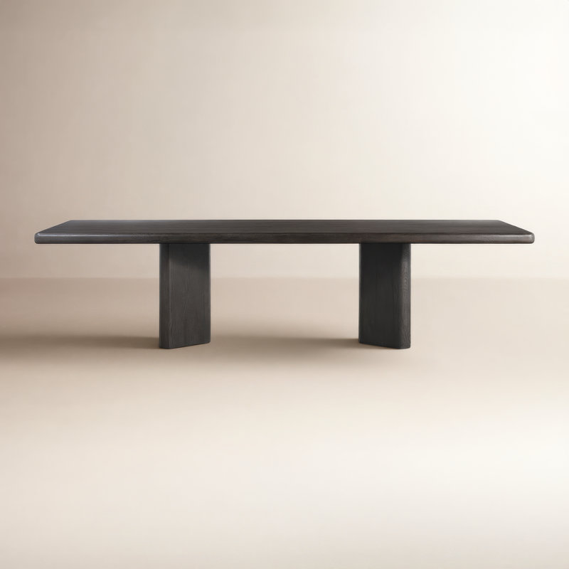 Castro Solid Oak Dining Table, Dark Espresso