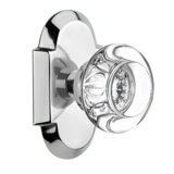 Cottage Plate with Round Clear Crystal Door Knob