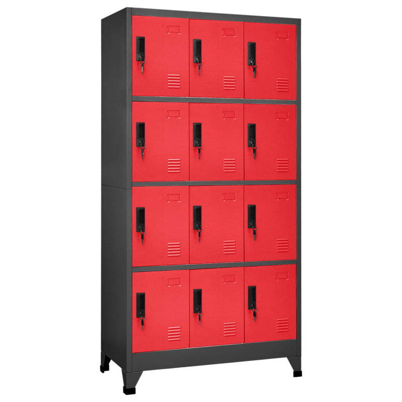 Vroman Metal 4 - Tier 90cm with Key, Anthracite/Red