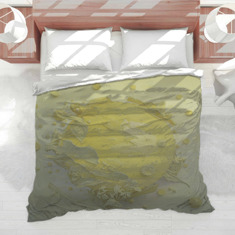 Édredon texturé sphère jaune, Très grand lit