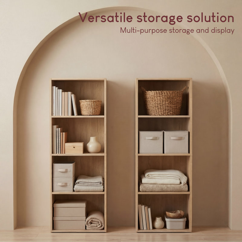 Gerardi 32cm W Standard Bookcase, Oak, 106 cm H x 32 cm W