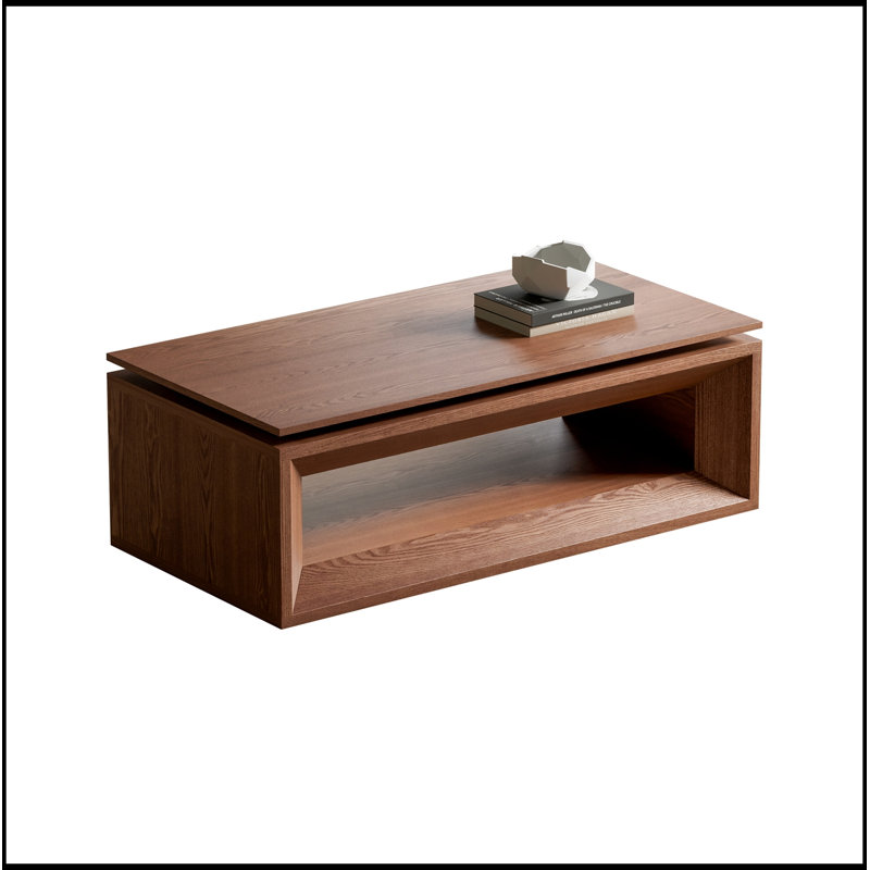 Plateau relevable avec rangement et hauteur réglable, Walnut