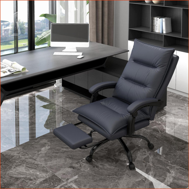Chaise de bureau moderne avec massage, chaleur et amp; Repose-pieds, microfibre gris anthracite | Gris anthracite | Polyester