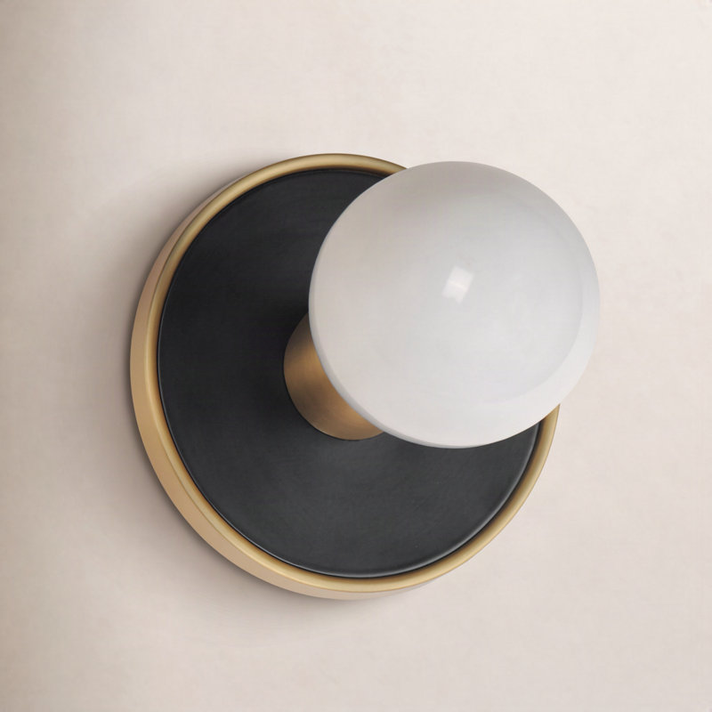 Rocha Dimmable Bath Sconce, Yes, Black/Natural Aged Brass