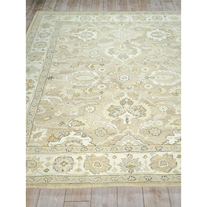 Avondale Hand Tufted New Zealand Wool Beige/Ivory Area Rug, 9'X12'