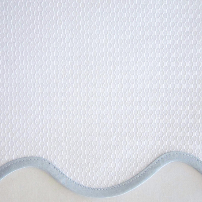 Honeycomb 100% Cotton Coverlet, White/Sion Blue, Queen Coverlet / Bedspread