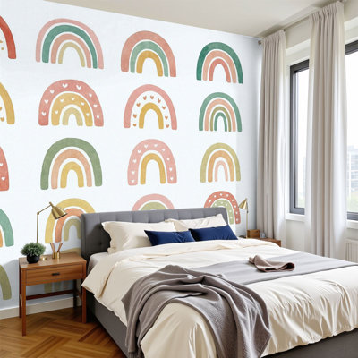 Papier peint adhésif auto-adhésif moderne pour la chambre l 96 po x H 69 po Peel and Stick