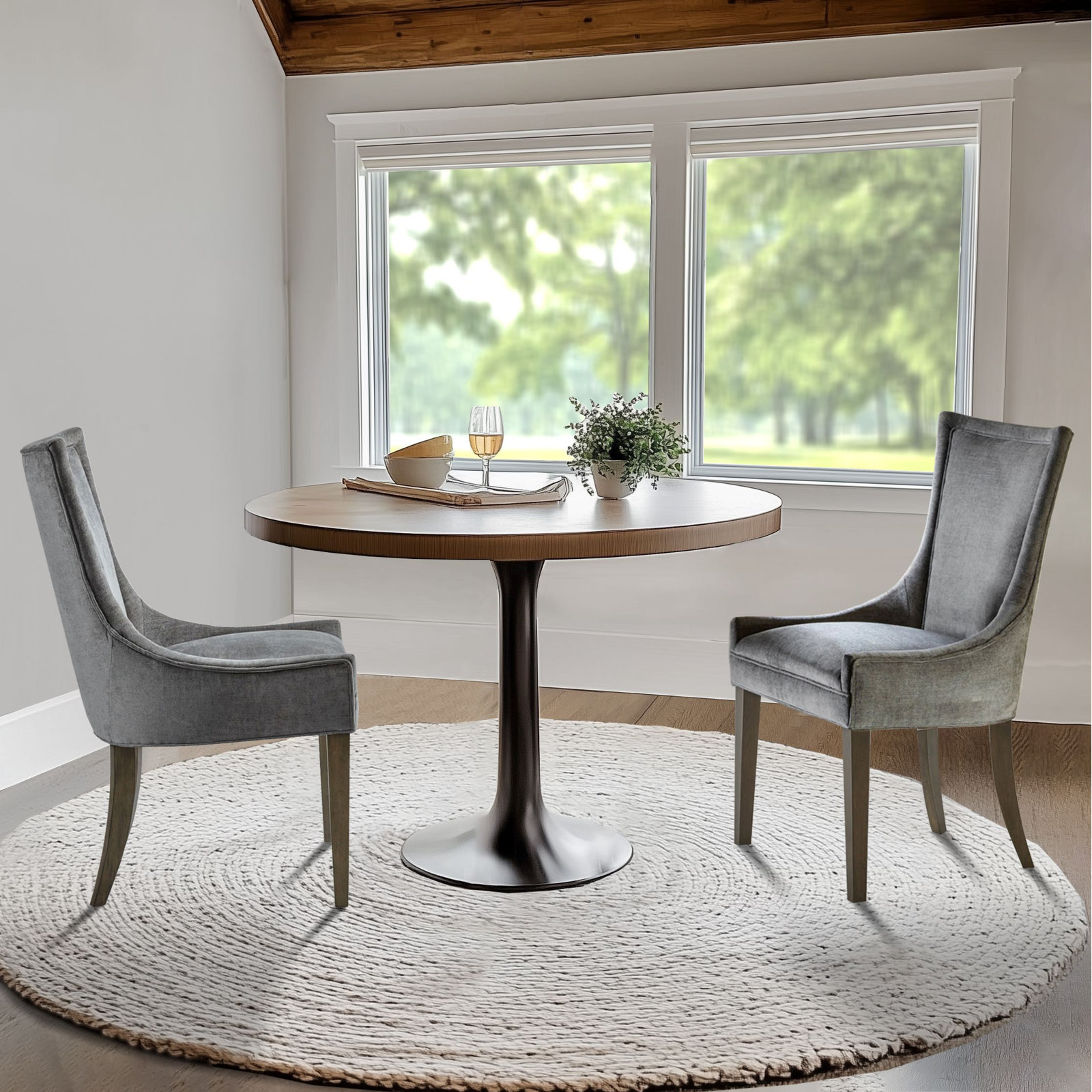 Ultra Velvet Armchair, Dark Gray
