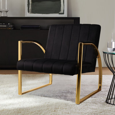 Chaise longue en velours 26 po Jadeline