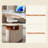 70.87" Beige-white + Gold Curved Sintered Stone + Manufactured Wood + Stainless Steel Desk