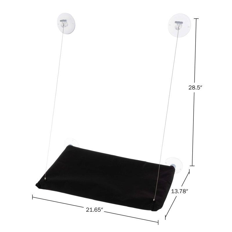 Black Oxford Cloth Cat Window Perch with Suction Cups
