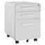 3-Drawer Metal File Cabinet with Lock, Mobile Filing Storage for Home Office, White-129388190