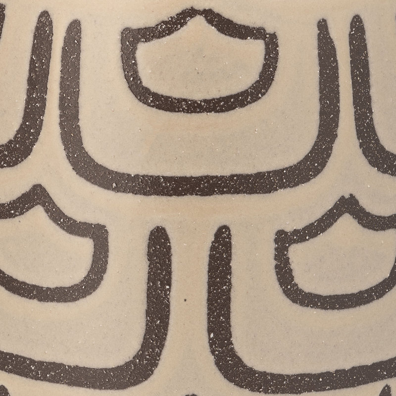 Vase de table en céramique avec motif pour console Modern Modern, Abstrait, ivoire / beige