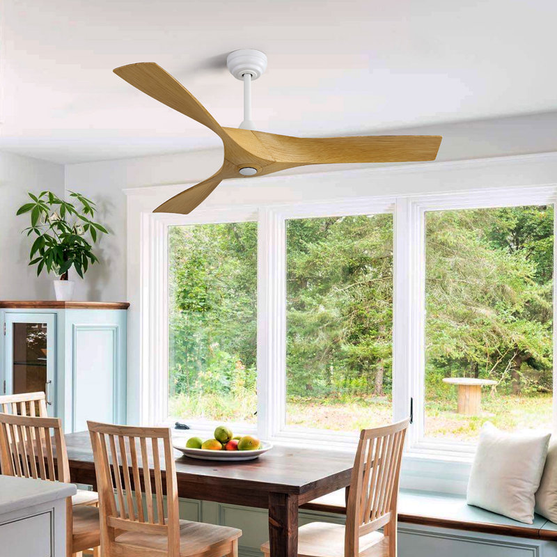 Ventilateur de plafond moderne de 52 pouces avec 3 pales en ABS et moteur à courant continu réversible sans lumière pour le salon