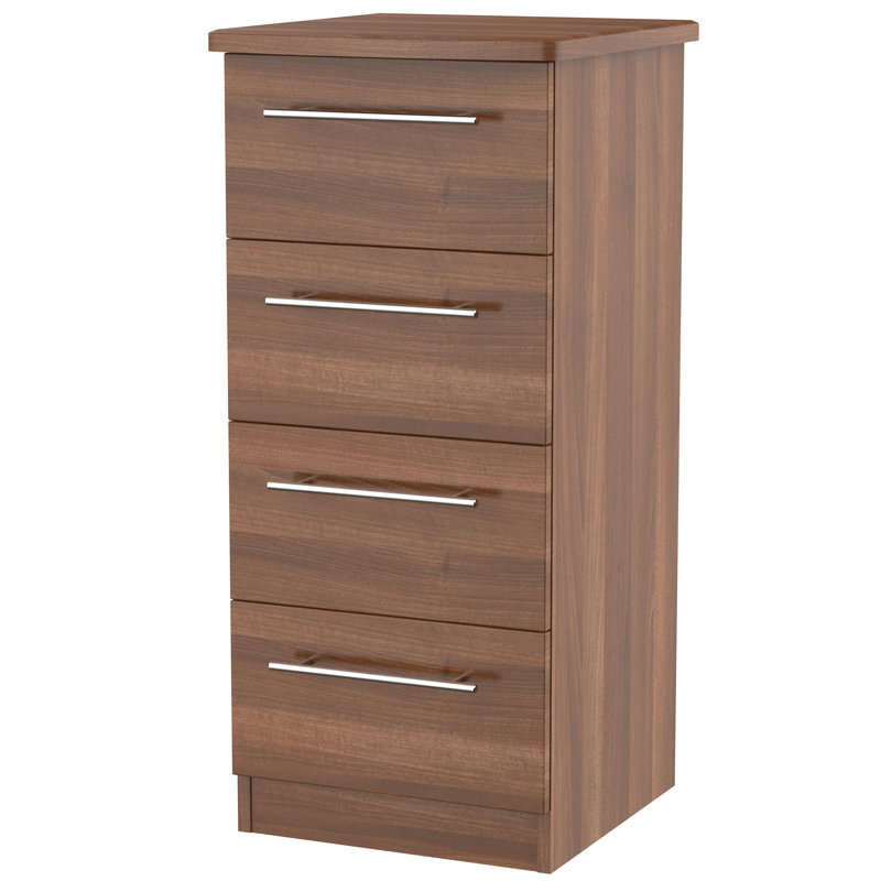 Fully Assembled Lyndale 4 Drawer 39.5Cm W Chest, Walnut