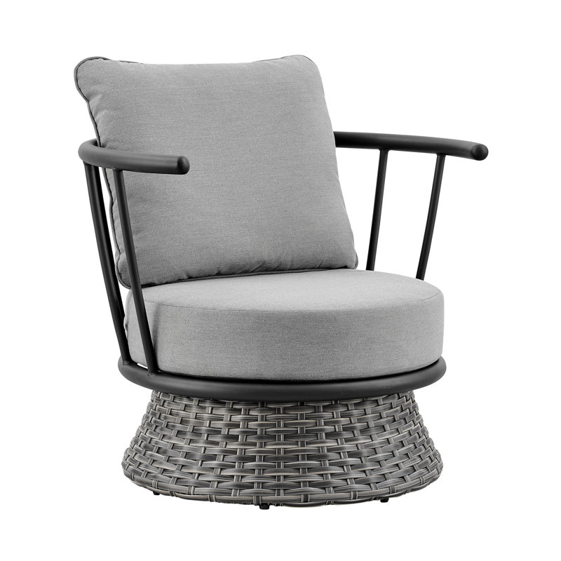 Chaise d'extérieur en osier et aluminium Gloucester en noir et gris foncé