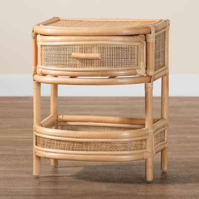 Brieann 1 - Drawer Rattan Nightstand in Brown by Bay Isle Home