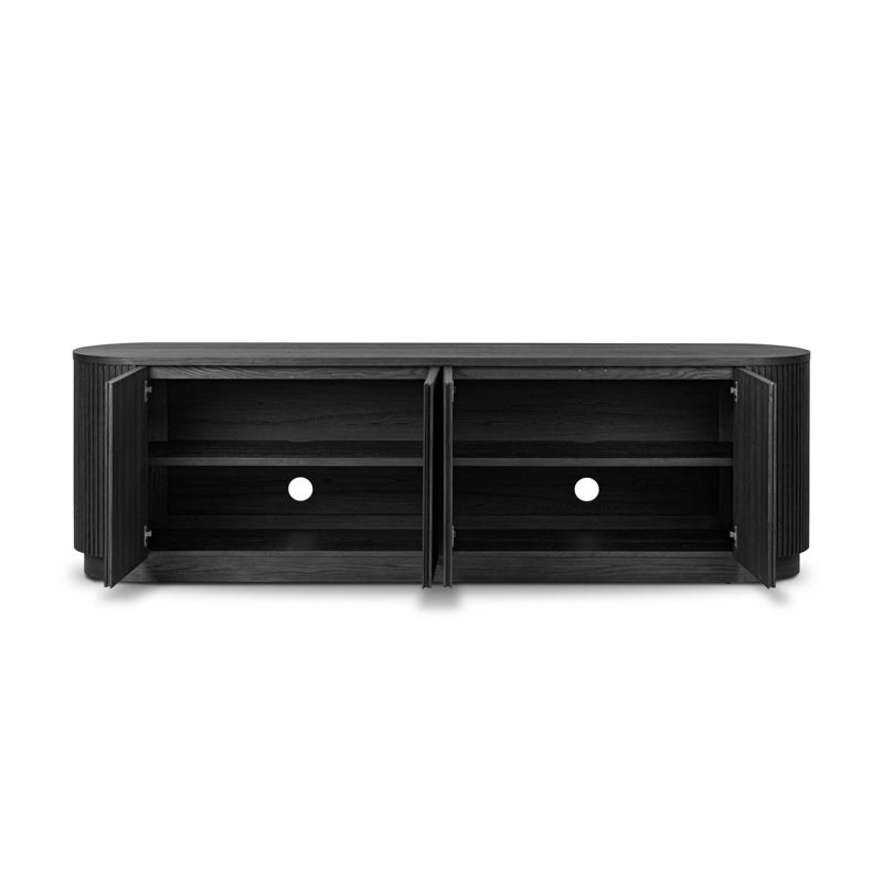 Delphi Media Console-Desert Oak, Black Oak